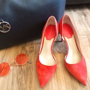Marc Fisher orange suede heels 🍊